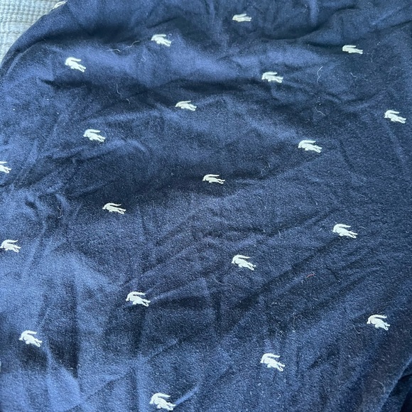 Lacoste Navy Shorts with Logo Pattern - Picture 3 of 5